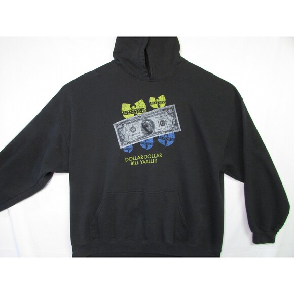 Wu Tang Clan Hoodie Mens Med/Large CREAM Dollar Bill Hip Hop Rap Pullover - Picture 1 of 15